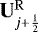 Mathematical equation: $\mathbf{U}_{j+\frac{1}{2}}^{\mathrm{R}}$