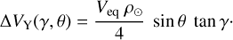 Mathematical equation: $$\Delta {V_{\rm{Y}}}(\gamma ,\theta ) = \frac{{{V_{{\rm{eq}}}}{\rho_\odot }}}{{{\rho_\odot }}}\sin \theta \tan \gamma .$$