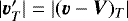 Mathematical equation: $|\vec{v}'_T|=|(\vec{v}-\vec{V})_T|$