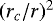 Mathematical equation: $(r_c/r)^2$