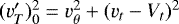 Mathematical equation: $(v'_T)_0^2=v_{\theta}^2+(v_t-V_t)^2$