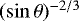 Mathematical equation: $(\sin \theta)^{-2/3}$