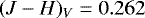 Mathematical equation: $(J-H)_V = 0.262 $