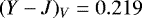 Mathematical equation: $(Y-J)_V = 0.219 $