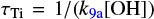 Mathematical equation: $\tau_{\textrm{Ti}} = 1/(k_{\rm{\ref{rxn_1}}}[\textrm{OH}])$