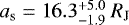 Mathematical equation: $a_{\text{s}}=16.3^{+5.0}_{-1.9}~R_{\textrm{J}}$