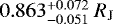 Mathematical equation: $0.863^{+0.072}_{-0.051}~R_{\textrm{J}}$