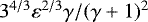 Mathematical equation: $3^{4/3}\varepsilon^{2/3}\gamma/(\gamma+1)^2$