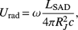 Mathematical equation: $$\begin{equation} U_{\rm {rad}} \,{=}\, \omega \frac{L_{\rm {SAD}}}{4\pi R_J^2 c},\end{equation} $$