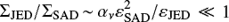 Mathematical equation: $ \displaystyle \Sigma_{\rm {JED}}/\Sigma_{\rm {SAD}} \sim \alpha_{\rm {\nu}} \varepsilon_{\rm {SAD}}^2/\varepsilon_{\rm {JED}} \ll 1 $
