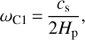 Mathematical equation: $$ \omega_{\mathrm C1}=\frac{c_\mathrm s}{2H_\mathrm p}, $$