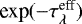 Mathematical equation: $\textrm{exp}(-\tau_{\lambda}^{\textrm{eff}})$
