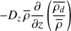 Mathematical equation: $ -D_z \,\overline{\rho} \dfrac{\partial}{\partial z}\left(\dfrac{\overline{\rho_{d}}}{\overline{\rho}}\right) $