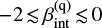 Mathematical equation: $ -2\,{\lesssim}\,\beta_{\rm int}^{\rm (q)}\,{\lesssim}\,0 $
