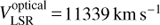 Mathematical equation: $ V_{\rm LSR}^{\rm optical} = 11339\,{\rm km}\,{{\rm s}^{ - 1}} $