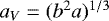 Mathematical equation: $a_V = (b^2a)^{1/3}$
