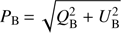 Mathematical equation: $ P_\mathrm B=\sqrt{Q_\mathrm B^2+U_\mathrm B^2} $