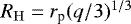 Mathematical equation: $R_{\mathrm{H}} = r_{\textrm{p}}(q/3)^{1/3}$