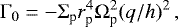 Mathematical equation: \begin{equation*}{\mathrm\Gamma}_0 = - {\mathrm\Sigma}_{\textrm{p}} r_{\textrm{p}}^4 {\mathrm{\Omega}}_{\textrm{p}}^2 (q/h)^2\,, \end{equation*}