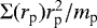 Mathematical equation: ${\mathrm\Sigma}(r_{\textrm{p}})r_{\textrm{p}}^2/m_{\textrm{p}}$