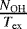 Mathematical equation: $\frac{N_{\textrm{OH}}}{T_{\textrm{ex}}}$