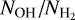 Mathematical equation: $N_{\textrm{OH}}/N_{\textrm{H}_2}$