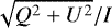 Mathematical equation: $\sqrt{Q^2+U^2}/I$
