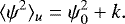 Mathematical equation: \begin{equation*} \langle{\psi^{2}}\rangle_{u} = \psi^{2}_{0} + k. \vspace*{6pt}\end{equation*}