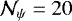 Mathematical equation: ${\cal N}_{\psi} = 20$