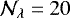 Mathematical equation: ${\cal N}_{{\mathrm \lambda}} = 20$