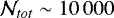 Mathematical equation: ${\cal N}_{tot} \sim 10\, 000$