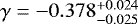 Mathematical equation: $\gamma=-0.378^{+0.024}_{-0.025}$