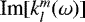 Mathematical equation: $\textrm{Im}[k_l^m(\omega)]$