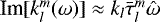 Mathematical equation: ${\textrm{Im}[k_l^m(\omega)] \approx k_l \bar{\tau}_{l}^{m} {\hat{\omega}}}$