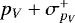 Mathematical equation: $p_V+\sigma_{p_V}^+$