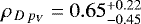 Mathematical equation: $\rho_{\,D\,p_V}=0.65 ^{+ 0.22 }_{ -0.45 }$