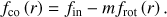 Mathematical equation: $ \begin{aligned} f_\mathrm{co}\left(r\right) = f_\mathrm{in} - mf_\mathrm{rot}\left(r\right). \end{aligned} $