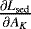 Mathematical equation: ${\ensuremath{\frac{\partial {{L_{\mathrm{sed}}}}}{\partial {{A_K}}}}}$