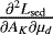 Mathematical equation: $\frac{\partial^2 L_{\mathrm{sed}}}{\partial A_K \partial \mu_d}$