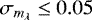 Mathematical equation: $\sigma_{m_{\lambda}} \leq 0.05$