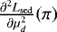 Mathematical equation: ${{\frac{\partial^2 L_{\mathrm{sed}}}{\partial \mu_d^2}}}(\pi)$