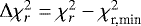 Mathematical equation: ${\mathrm{\Delta}}\chi^2_r=\chi^2_r-\chi^2_{\textrm{r,min}}$