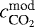 Mathematical equation: $c^{\textrm{mod}}_{\textrm{CO}_2}$