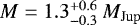 Mathematical equation: $M=1.3^{+0.6}_{-0.3}~\textit{M}_{\mathrm{Jup}}$