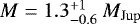 Mathematical equation: $M=1.3^{+1}_{-0.6}~\textit{M}_{\mathrm{Jup}}$