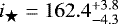 Mathematical equation: $i_{\bigstar}=162.4_{-4.3}^{+3.8}$
