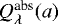 Mathematical equation: $Q^{\textrm{abs}}_{\rm\lambda} (a)$