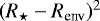 Mathematical equation: $(R_{\star}-R_{\textrm{env}})^{2}$
