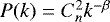 Mathematical equation: $P(k)=C_n^2 k^{-\beta}$