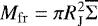 Mathematical equation: $M_{\mathrm{fr}}=\pi R_{\mathrm{J}}^{2}\overline{\mathrm{\Sigma}}$